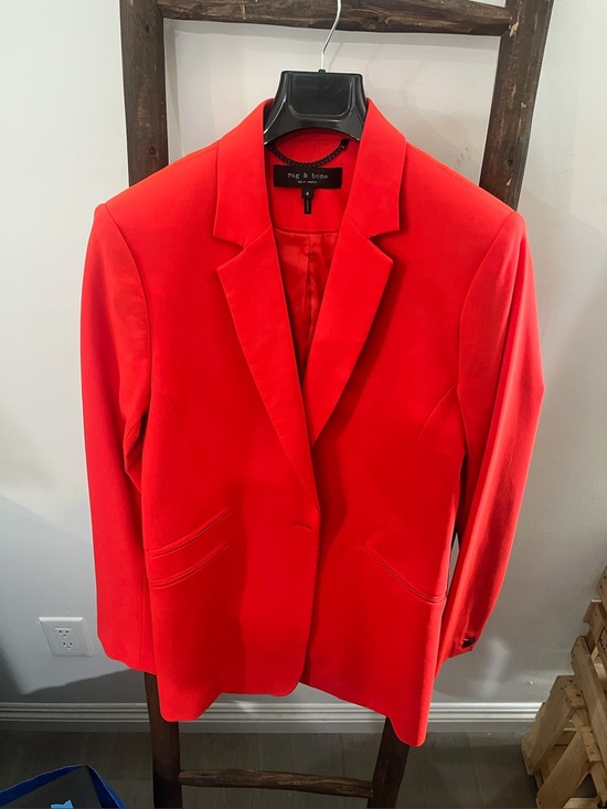 rag & bone Jackets & Blazers - rag & bone Vibrant Red Single-Button Tailored Blazer